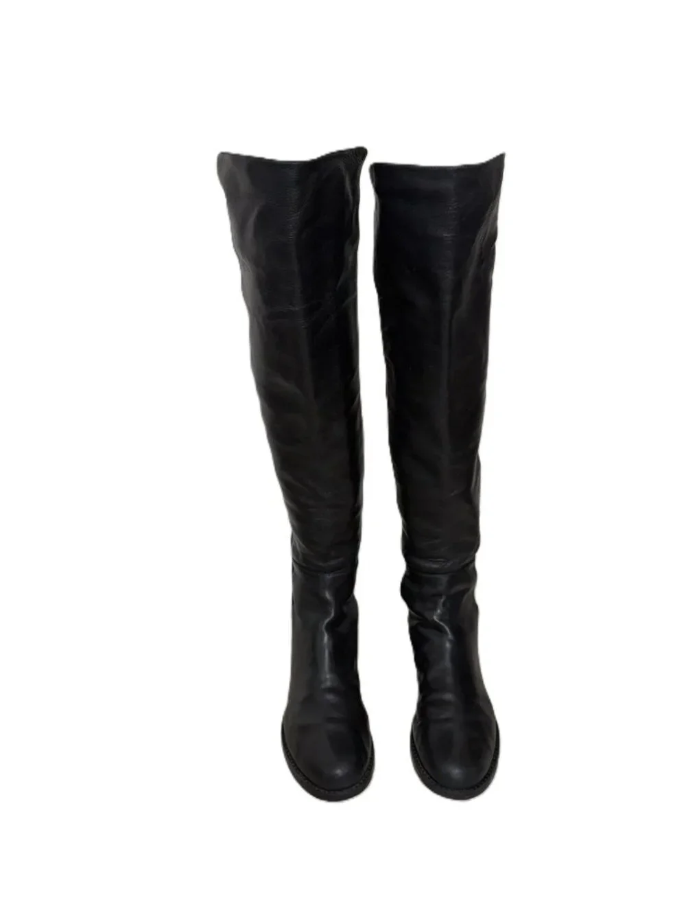 STUART WEITZMAN 5050 Black Leather Over-the-Knee Boots | Size 6.5M
